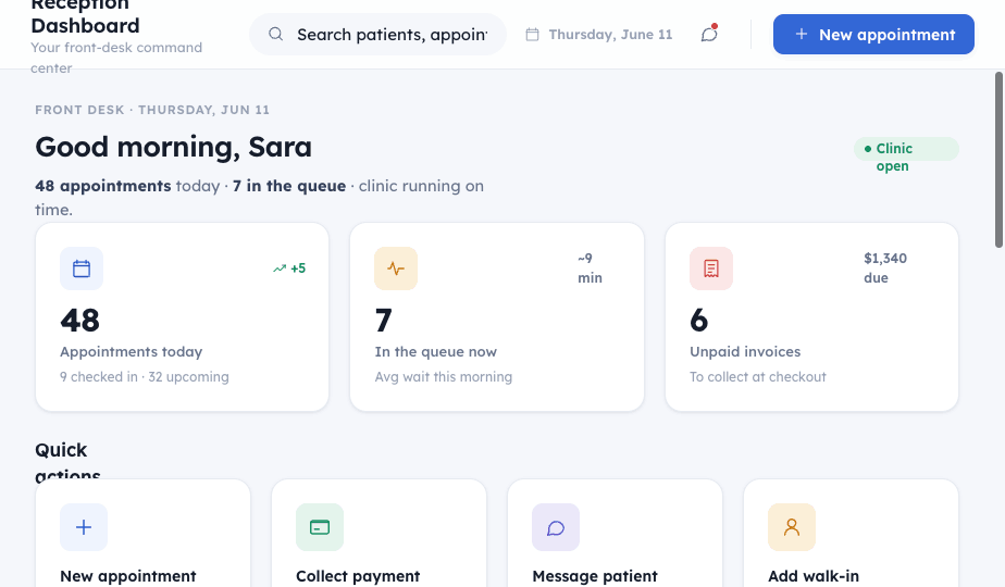 Healthcare SaaS product built by Ozeito